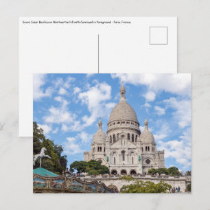 Sacre Coeur on Montmartre hill - Paris, France Postcard