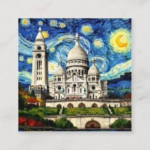 Sacre-Coeur Paris France Starry Night Enclosure Card