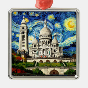 Sacre-Coeur Paris France Starry Night Metal Tree Decoration