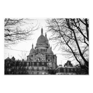 Sacre Coeur Paris Montmartre Black and White - Photo Print