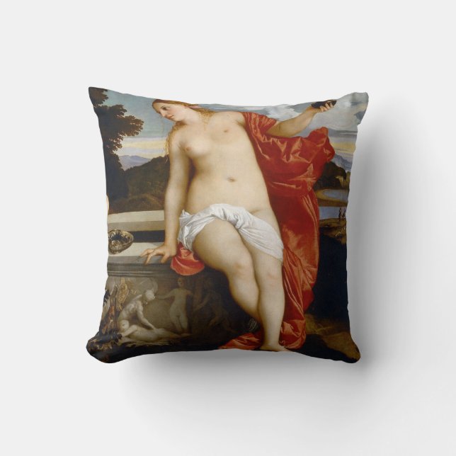 Sacred and Profane Love, Tiziano Vecelli, 1515 Cushion (Front)