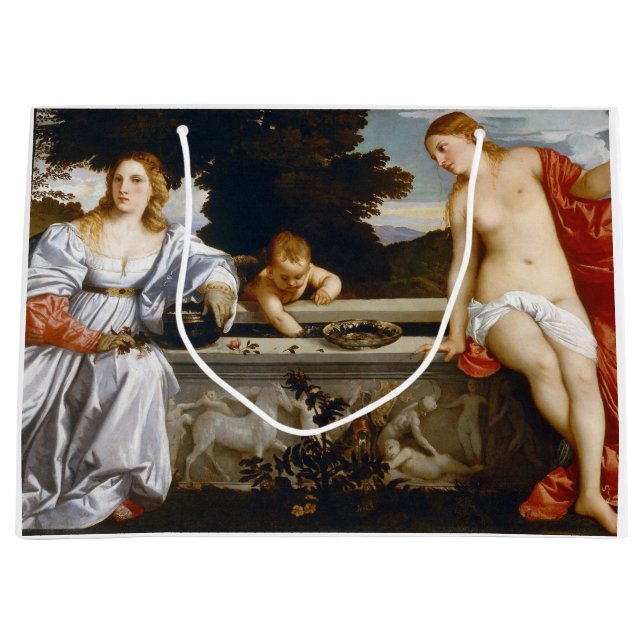 Sacred and Profane Love, Tiziano Vecelli, 1515 Large Gift Bag (Front)
