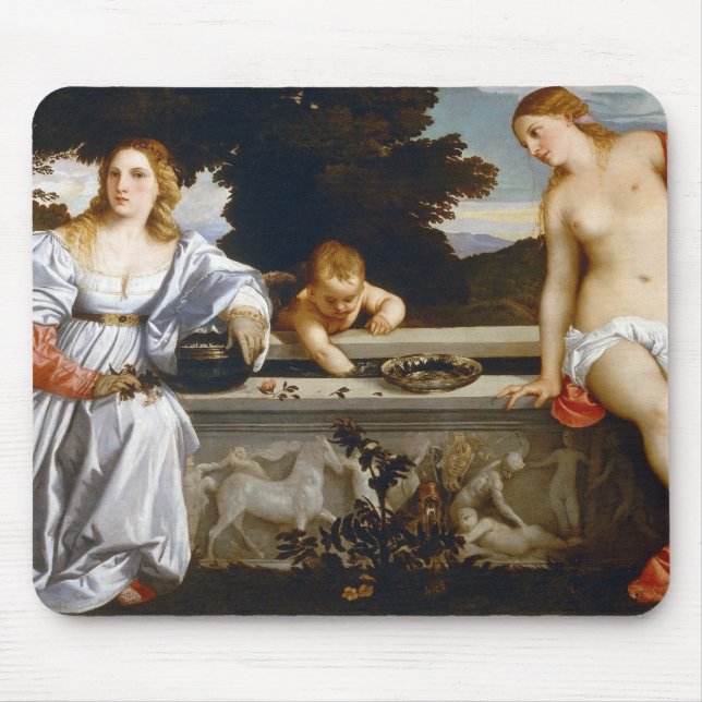 Sacred and Profane Love, Tiziano Vecelli, 1515 Mouse Mat (Front)