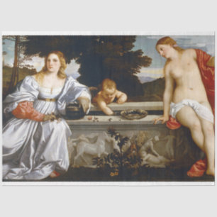 Sacred and Profane Love, Tiziano Vecelli, 1515 Tissue Paper