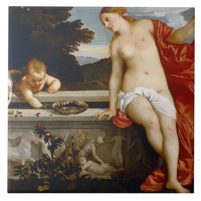 Sacred and Profane Love, Tiziano Vecelli Tile (Front)