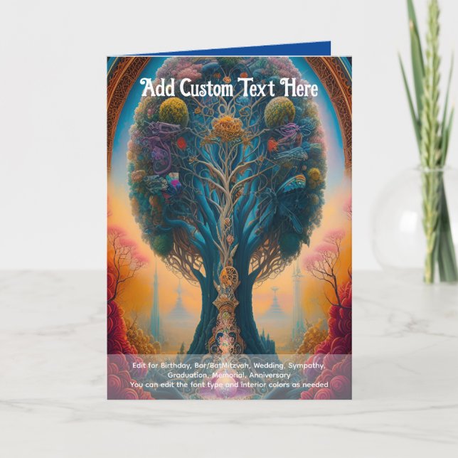 Sacred Art Mystical Tree of Life Spiritual Dreamer Card (Front)