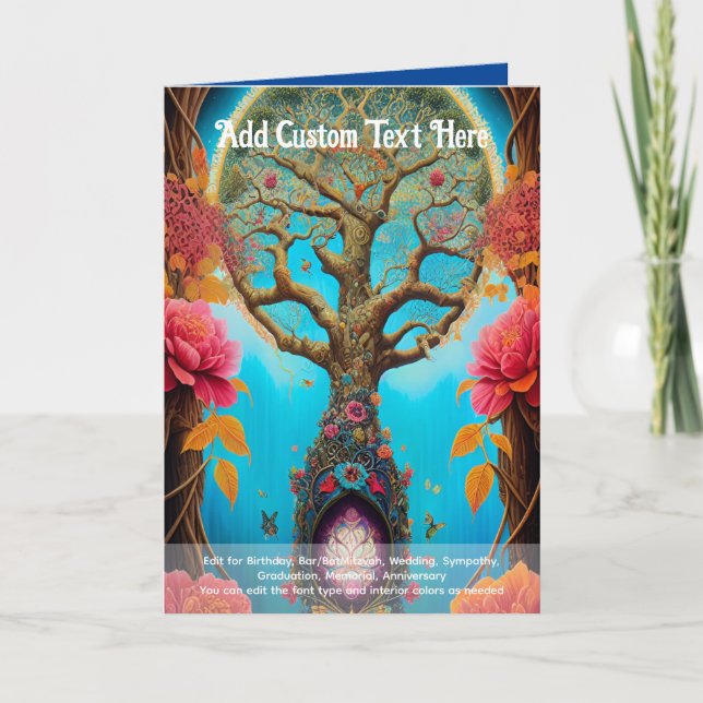 Sacred Art Mystical Tree of Life Spiritual Dreamer Card (Front)