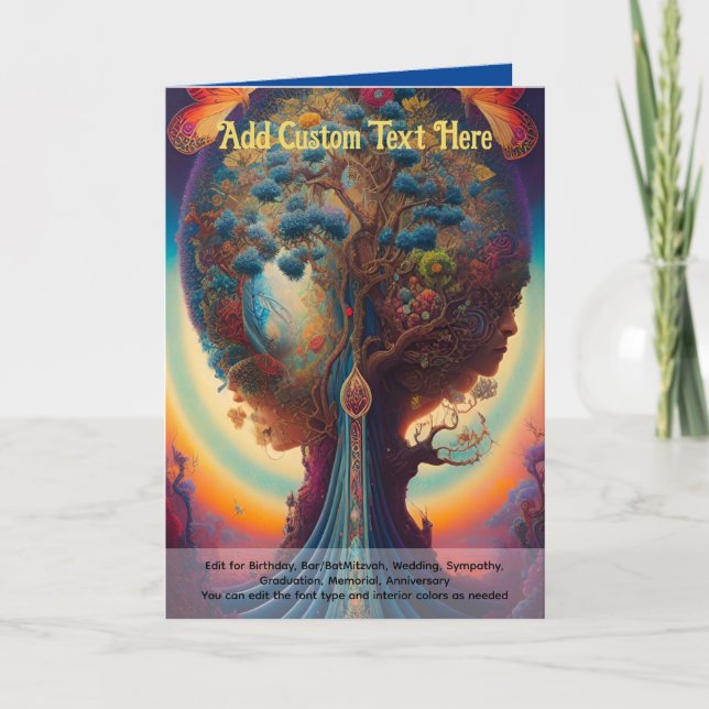 Sacred Art Mystical Tree of Life Spiritual Dreamer Card (Front)