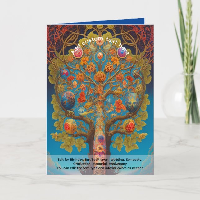 Sacred Art Mystical Tree of Life Spiritual Dreamer Card (Front)