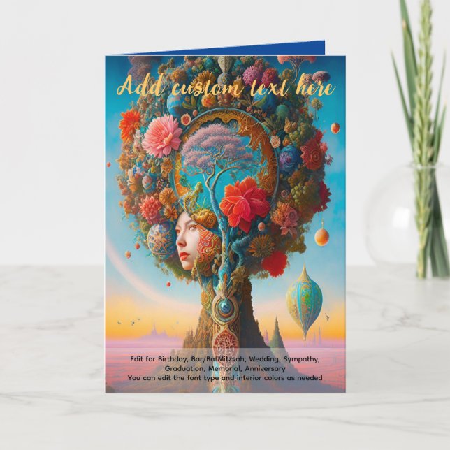 Sacred Art Mystical Tree of Life Spiritual Dreamer Card (Front)