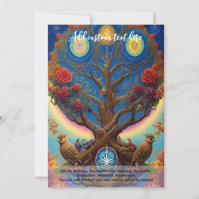 Sacred Art Mystical Tree of Life Spiritual Dreamer Invitation (Front)