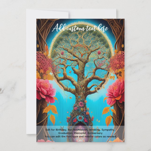 Sacred Art Mystical Tree of Life Spiritual Dreamer Invitation (Front)
