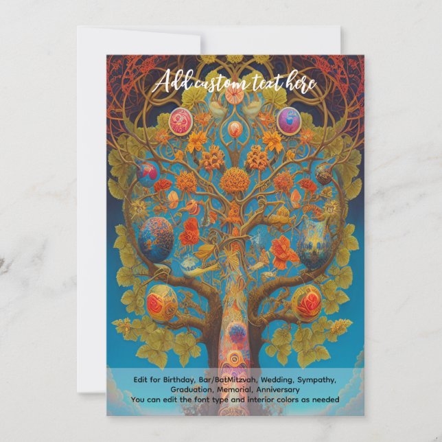 Sacred Art Mystical Tree of Life Spiritual Dreamer Invitation (Front)