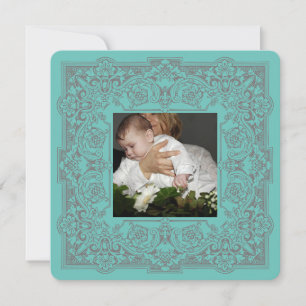 Sacred Baby Baptism Thank You Flat Card   Custom 