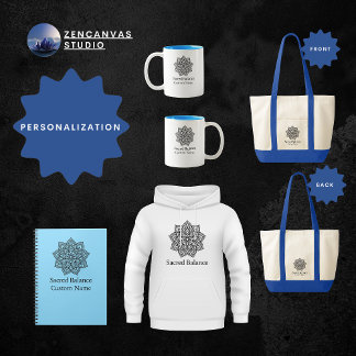 Sacred Balance Minimalist Mandala Custom Notebook