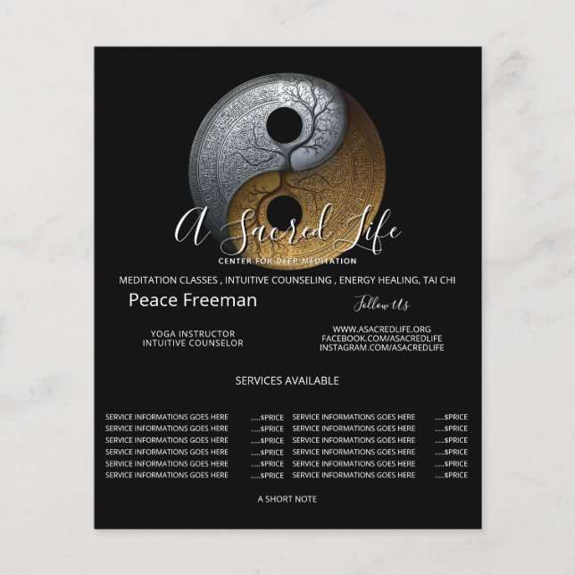 Sacred Balance | Yin Yang Symbol Flyer (Front)
