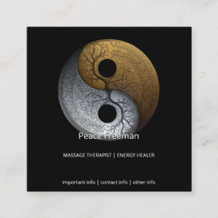 Sacred Balance Yin Yang Symbol Square Business Card