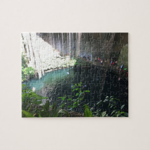 Sacred Blue Cenote, Ik Kil, Mexico Jigsaw Puzzle