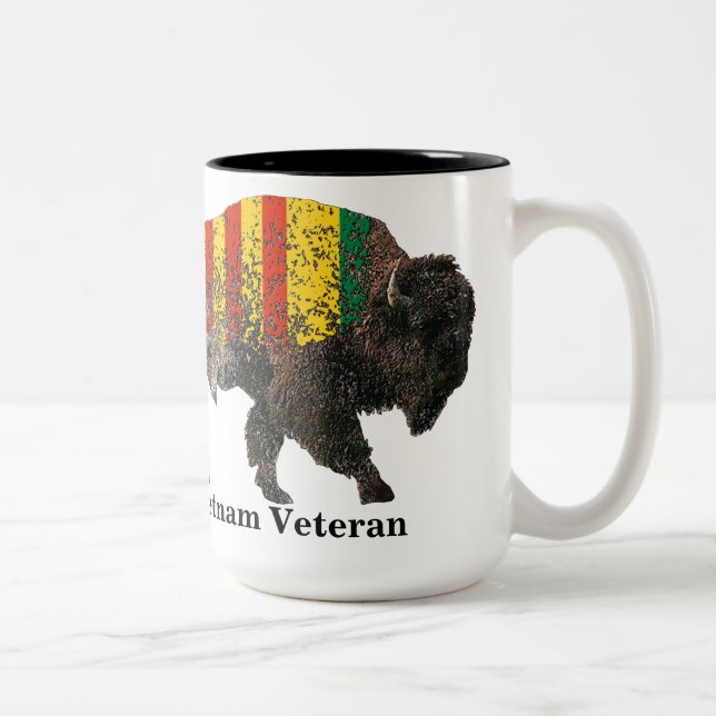 Sacred Buffalo Vietnam Veteran Two-Tone Coffee Mug (Right)