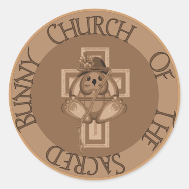 Sacred Bunny Church Classic Round Sticker (Front)