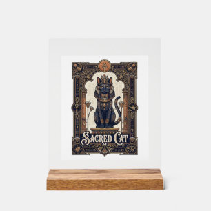 Sacred Cat Cat Ancient Egypt Vintage Vector Art Sh Acrylic Sign
