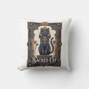 Sacred Cat Cat Ancient Egypt Vintage Vector Art Sh Cushion
