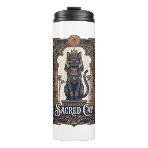 Sacred Cat Cat Ancient Egypt Vintage Vector Art Sh Thermal Tumbler