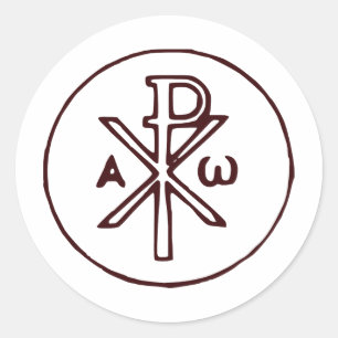 Sacred Chi-Rho Christogram Fine Art Classic Round Sticker