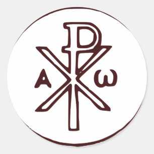 Sacred Chi-Rho Christogram Fine Art Classic Round Sticker