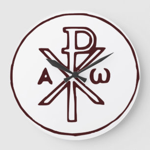 Sacred Chi-Rho Christogram Fine Art Large Clock