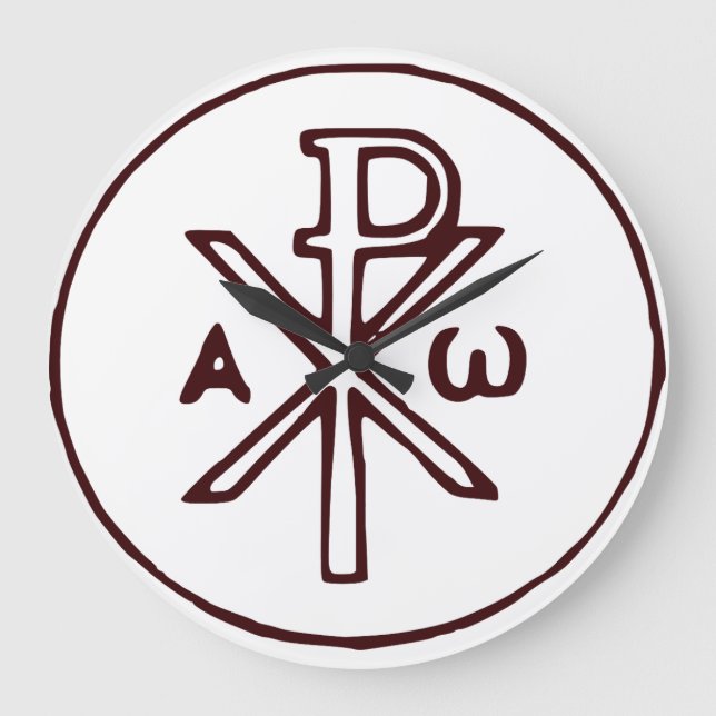 Sacred Chi-Rho Christogram Fine Art Large Clock (Front)