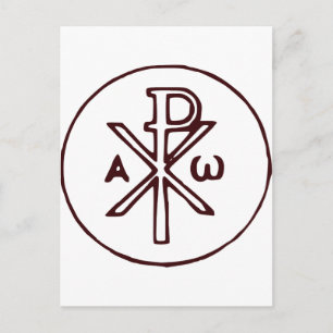 Sacred Chi-Rho Christogram Fine Art Postcard