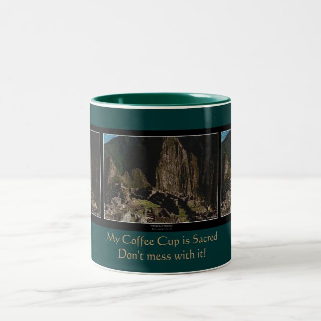 "Sacred Coffee Cup" Machu Picchu Incan Humour Mug (Center)