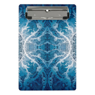 Sacred Cosmic Flow - Blue Silver Symmetry Mini Clipboard