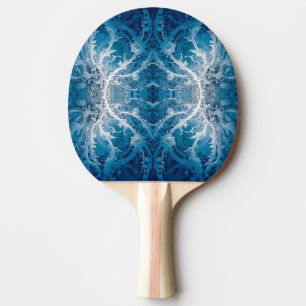 Sacred Cosmic Flow - Blue Silver Symmetry Ping Pong Paddle