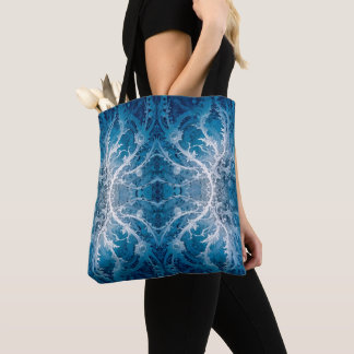 Sacred Cosmic Flow - Blue Silver Symmetry Tote Bag