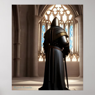 Sacred Crusade AI Fantasy Digital Art Print Knight