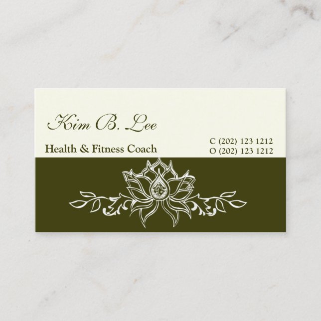 Sacred Divide Floral Modern Artistic White Lotus Business Card (Front)