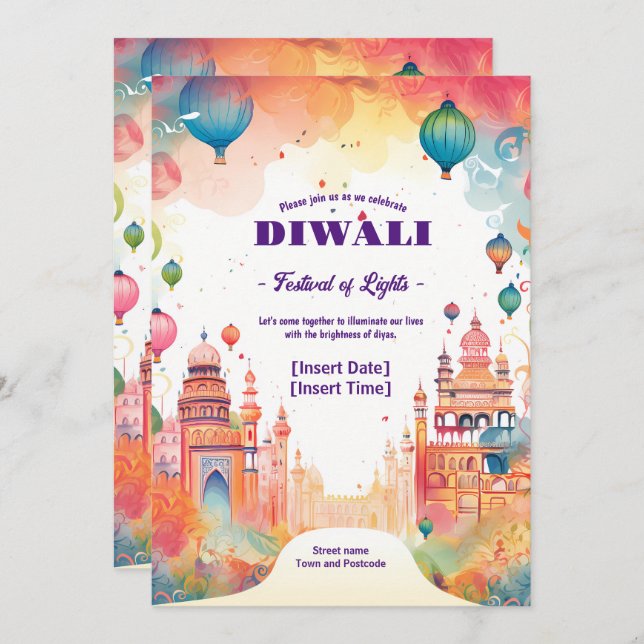 Sacred Diwali Reflection Invitation (Front/Back)