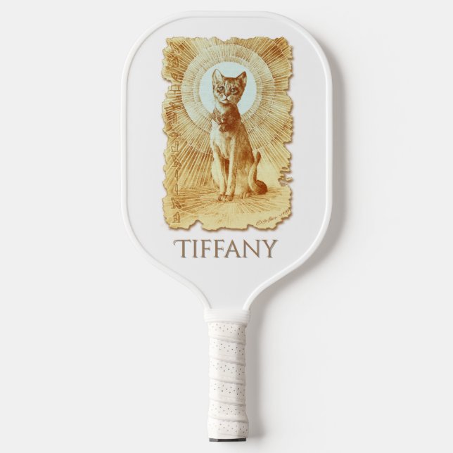 Sacred Egyptian Royal Cat Personalised Pickleball Paddle (Front)