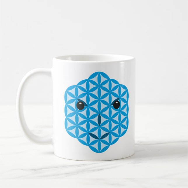 Sacred face - Arcturian, 01 Blue. Coffee Mug (Left)