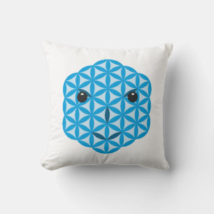 Sacred face - Arcturian, 01 Blue. Cushion