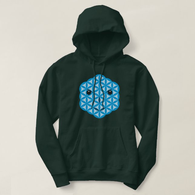Sacred face - Arcturian, 01 Blue. Hoodie (Design Front)