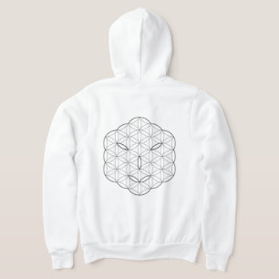 Sacred face - Arcturian, Bl-Wh. Hoodie