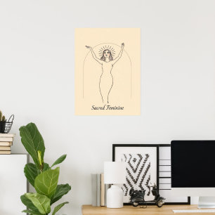 Sacred Feminine – Minimalist Divine Woman Line Art Poster