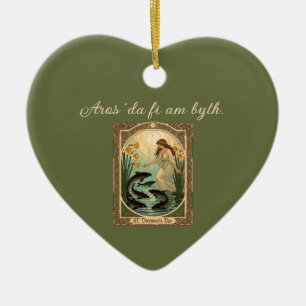 Sacred Fish of Saint Dwynwen's Well in Wales Ceramic Tree Decoration