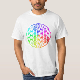 Sacred "Flower of Life" in rainbow colors - T-Shirt