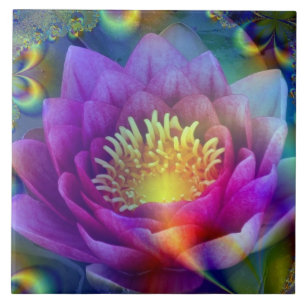 Sacred flower of Peace and Love Tile