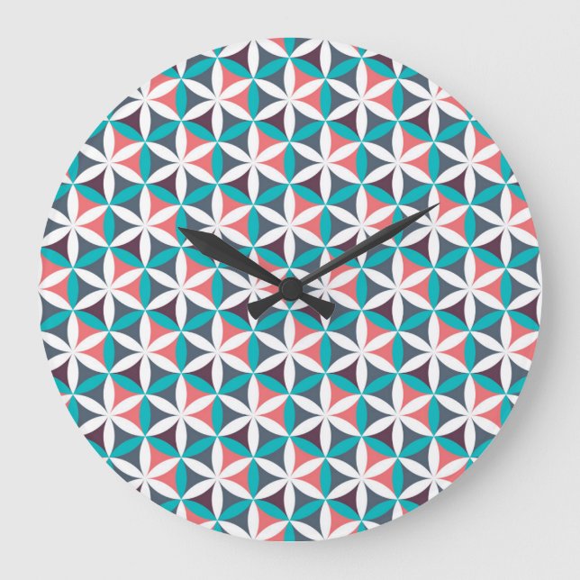Sacred flowers abstract seamless pattern. large clock (Front)