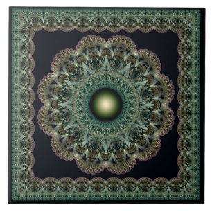 Sacred fractal fairy framed pattern tile